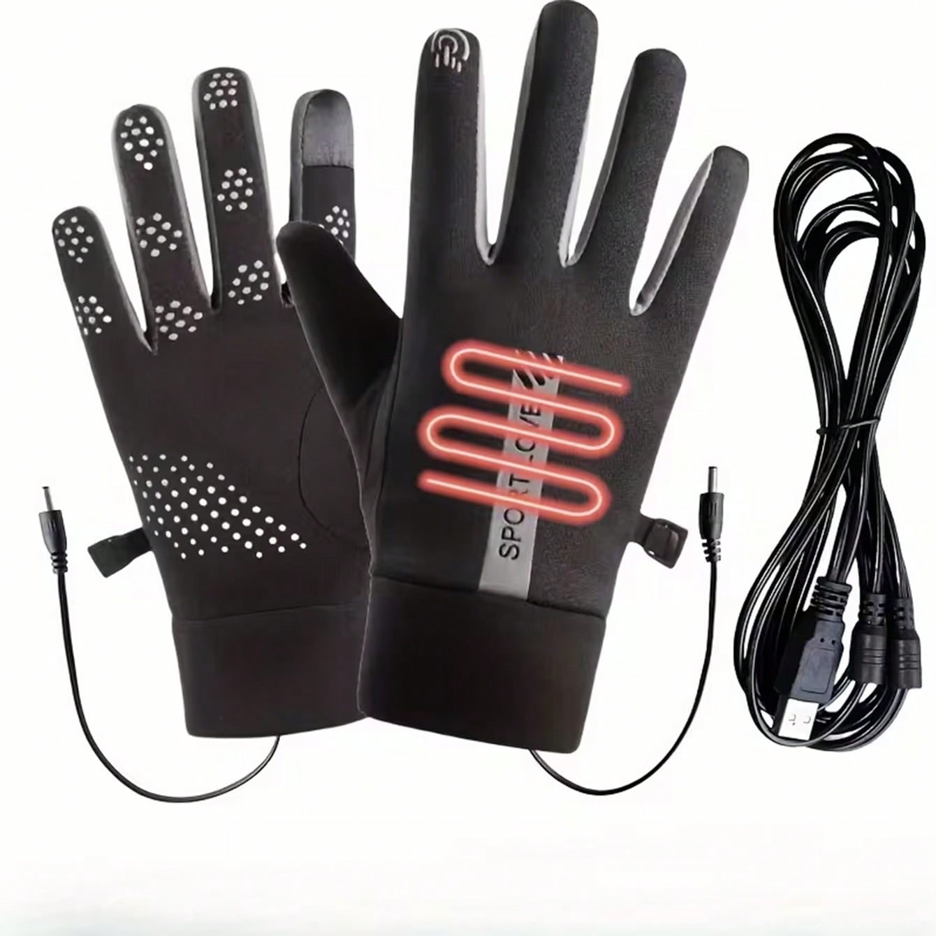Cycling Commute Essentials - 電池不要の加熱手袋 | 両面から素早く加熱、タッチスクリーン式、USB接続で持ち運び可能、冬の屋外での通勤に最適、3段階の温度調節が可能、サイクリングや屋外での防寒に最適。