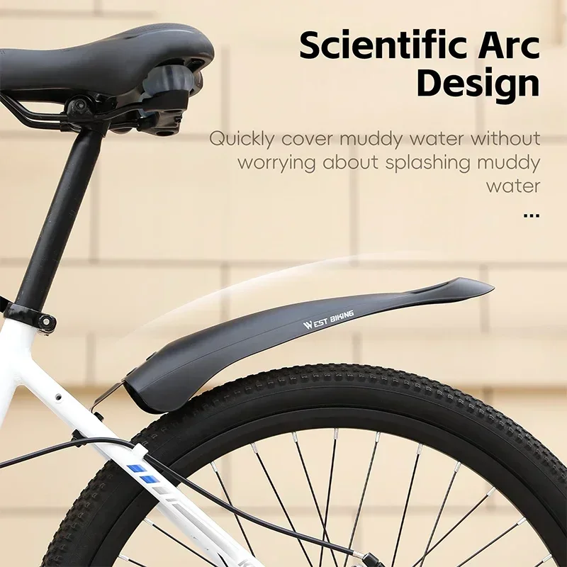 Fender Mudguard Set - WEST BIKING マウンテンバイクフェンダーセット 20/22/24 インチ子供用自転車フロントリアマッドガード幅広高靭性マッドプロテクター