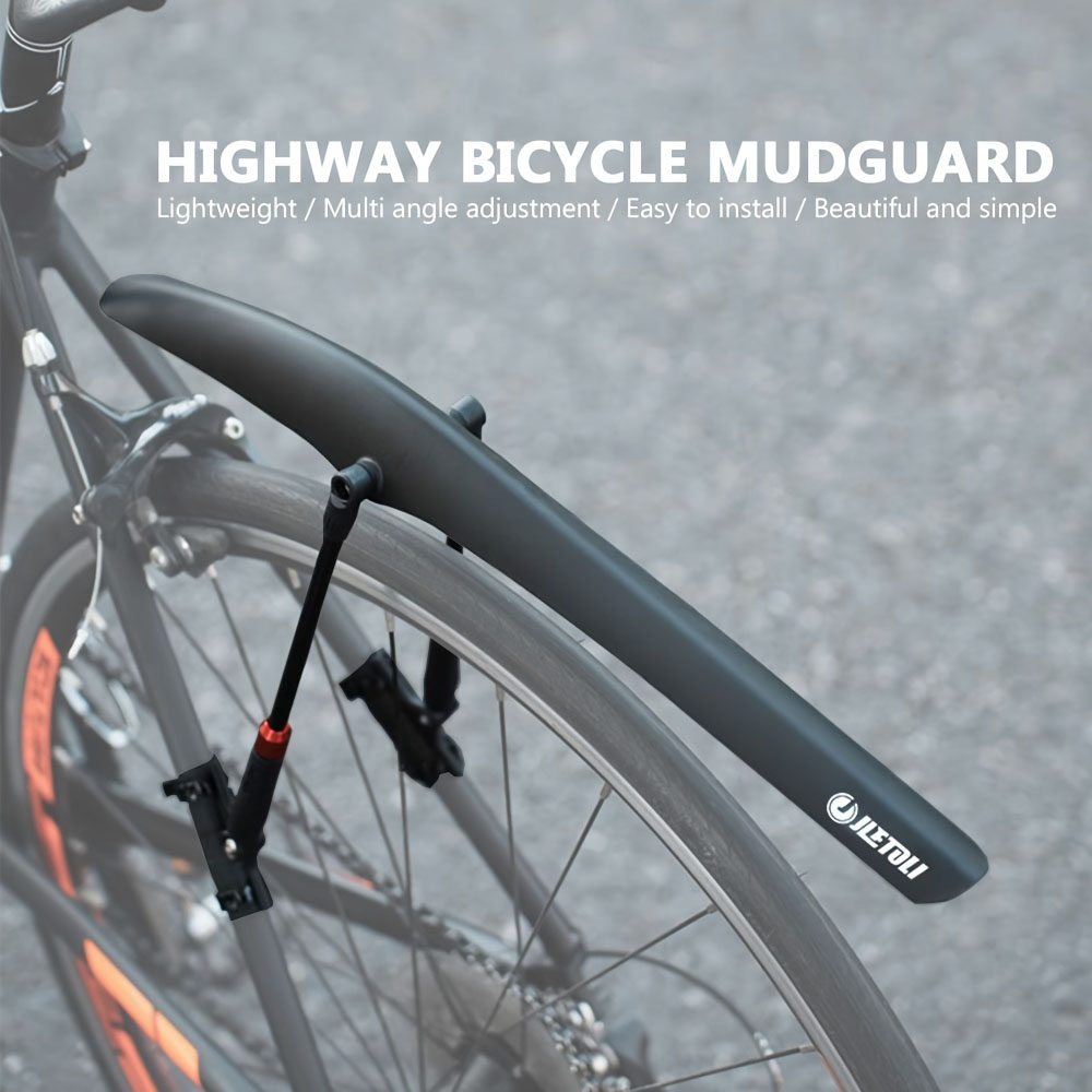Fender Mudguard Set - 軽量で耐久性のある自転車用マッドガードセット、角度調整可能な伸縮式サポート付き、フロント・リア用、サイクリング、ロードバイク、マウンテンバイク用