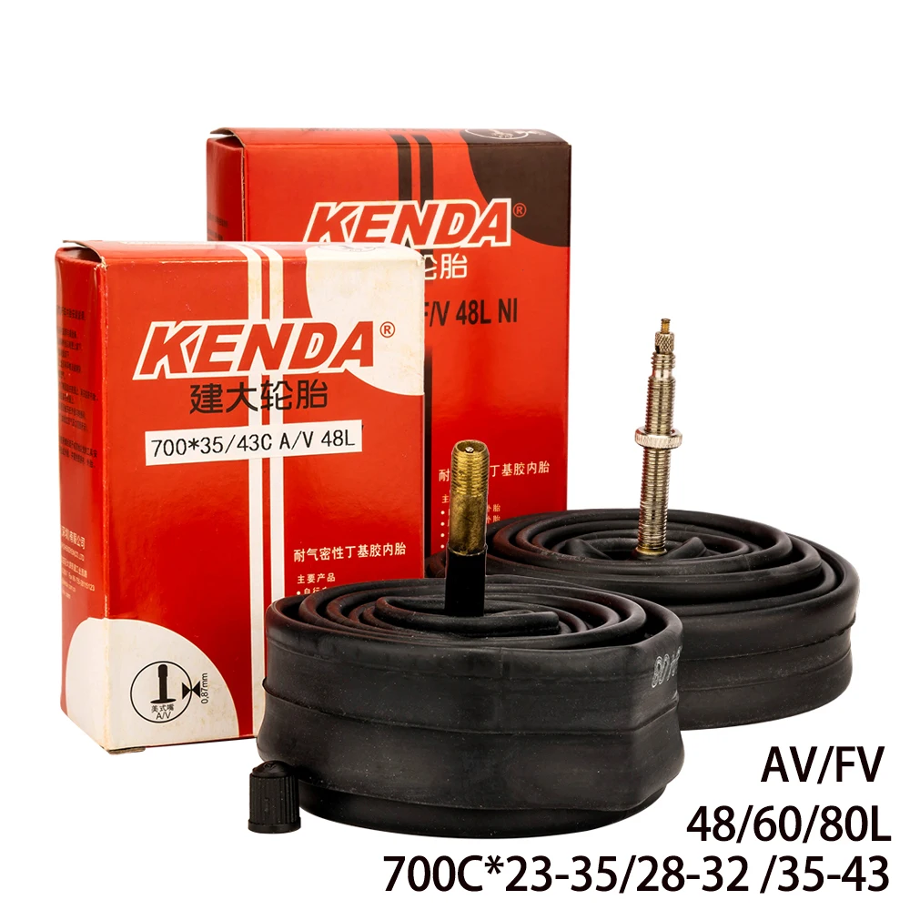 Inner Tube 700C - Kenda自転車インナーチューブ 700c フランス/仏式プレスタバルブ 48mm 60mm 80mm