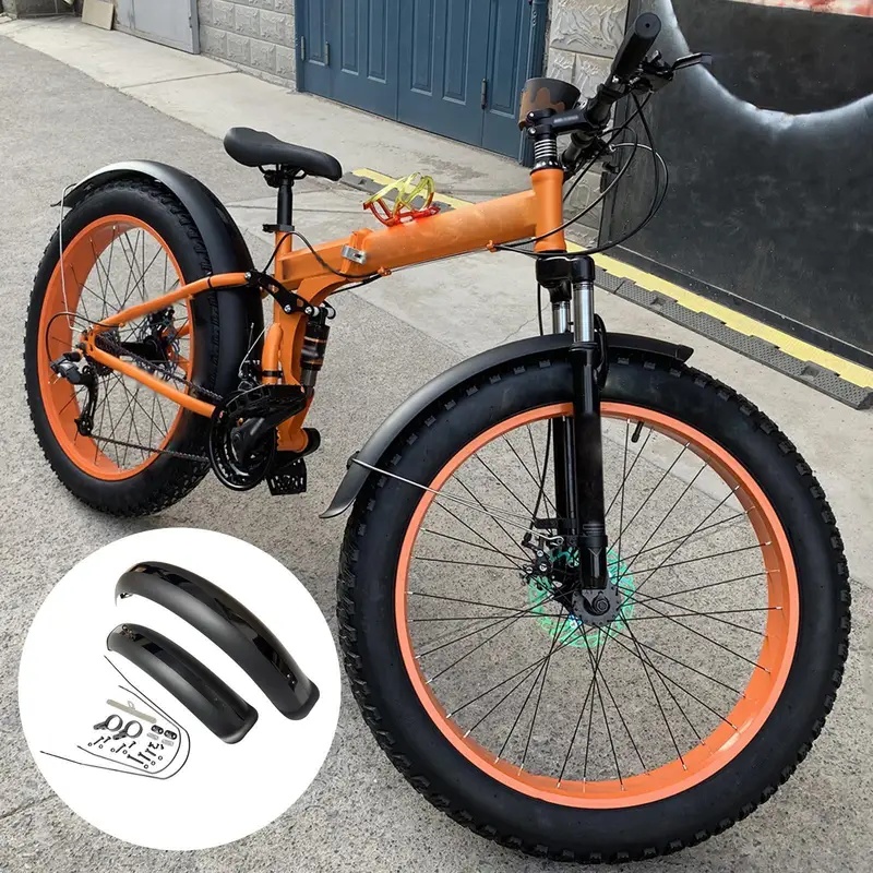 ブラックバイクフェンダー ファットタイヤマッドガード フェン - Fender Mudguard Set のレビューと価格