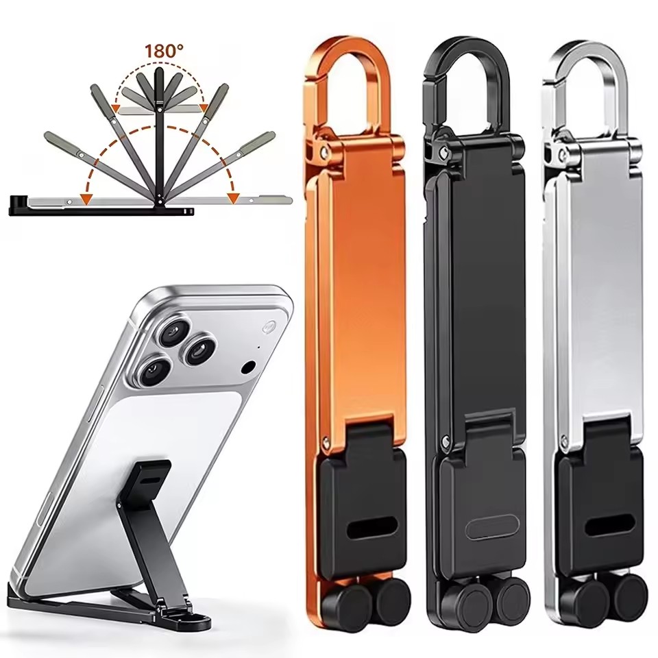 ミニキーチェーン折りたたみ式携帯電話背面クリップスタンド、ポ - Kickstand Adjustable のレビューと価格