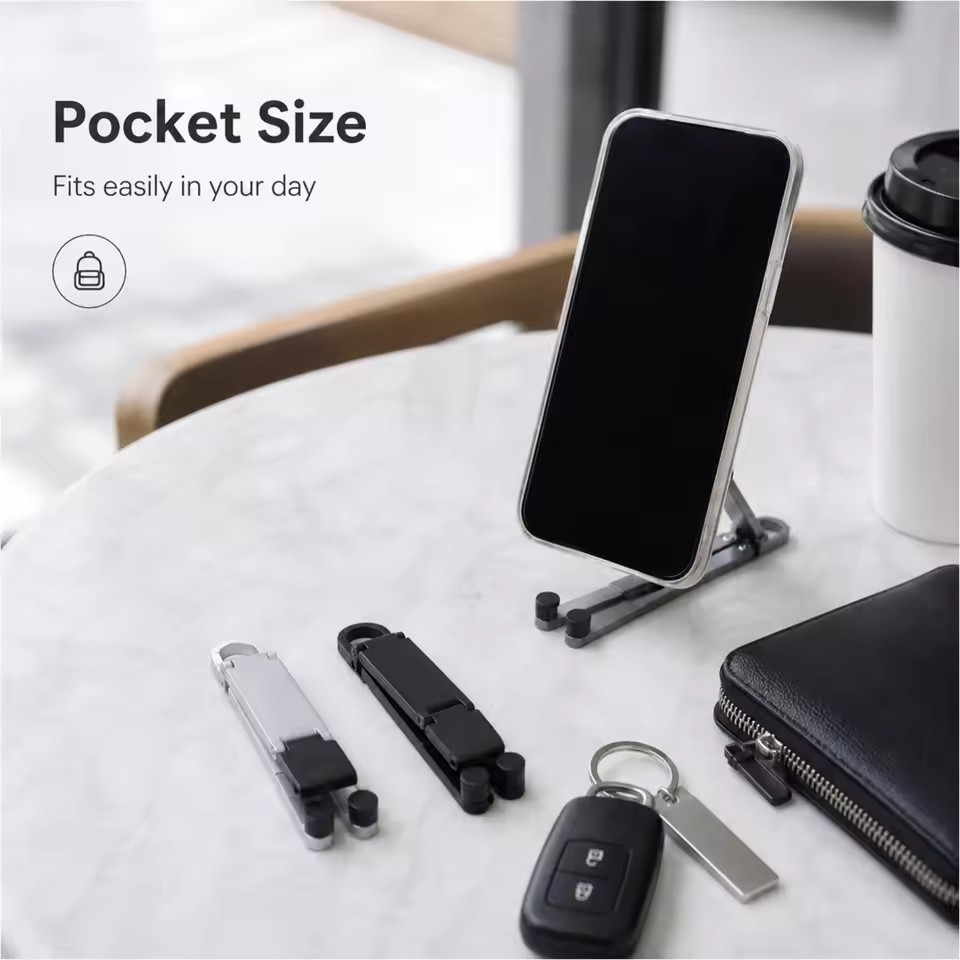 ミニキーチェーン折りたたみ式携帯電話背面クリップスタンド、ポ - Kickstand Adjustable のレビューと価格