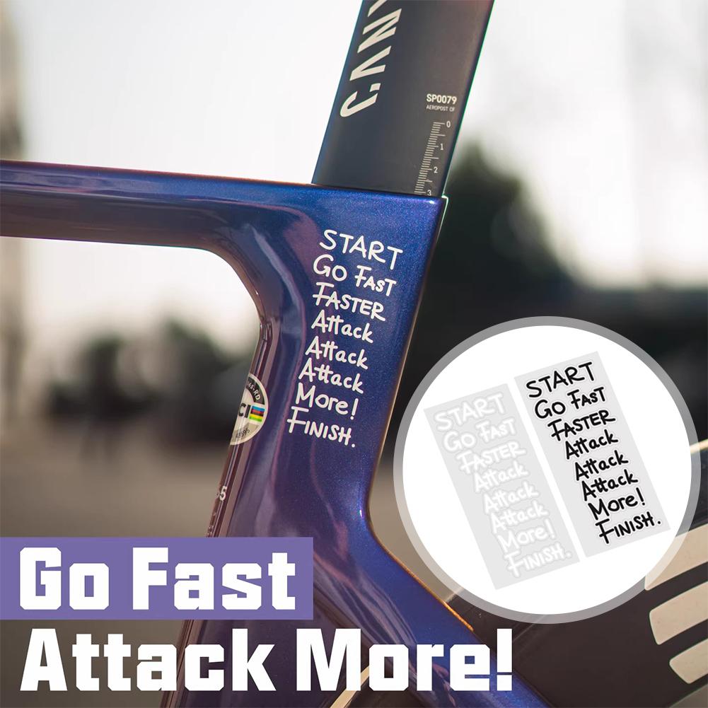 サイクリングモチベーション引用ステッカー ゴーファストアタッ - Cycling Quote のレビューと価格