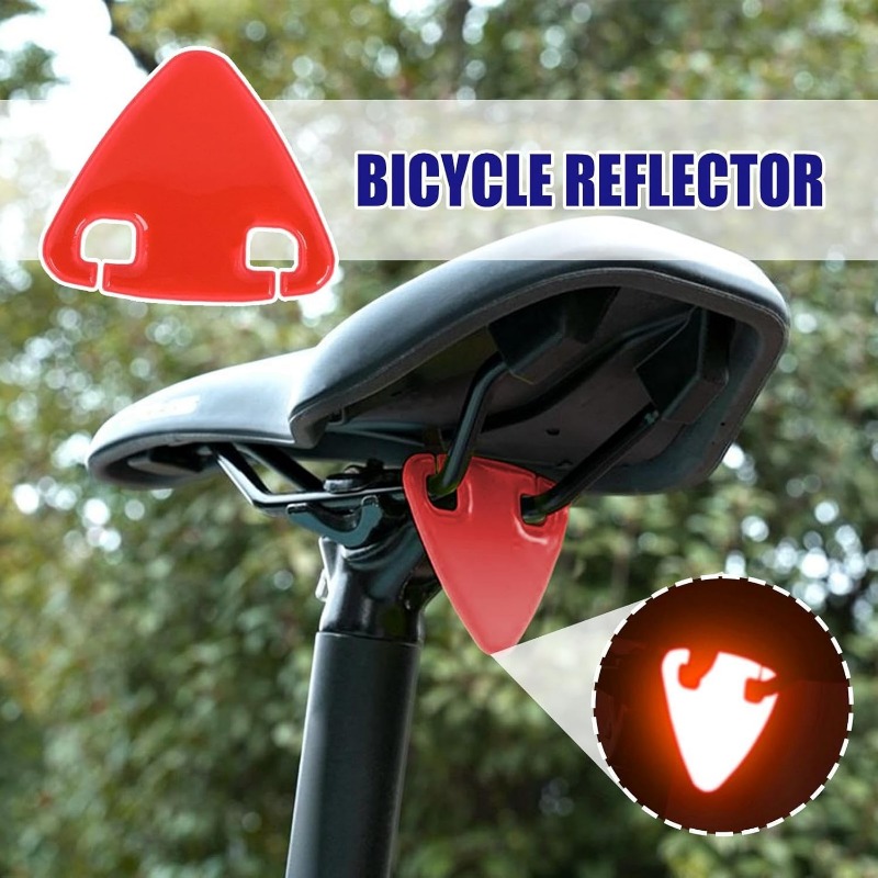 赤い三角形の自転車シート反射アクセサリー、夜間の視認性を高め - Commuting By Bike のレビューと価格