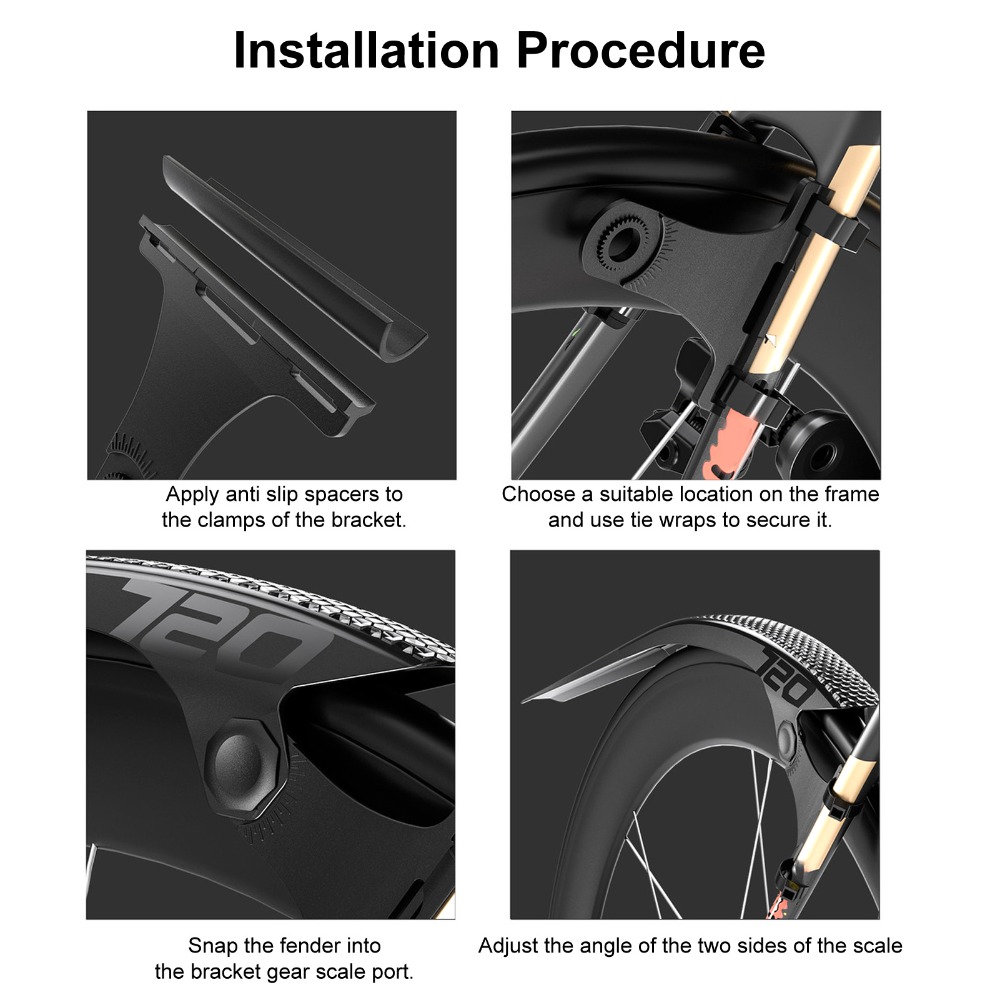 PCナイロン製ロードバイクマッドガード 軽量拡張型バイクフェ - Fender Mudguard Set のレビューと価格