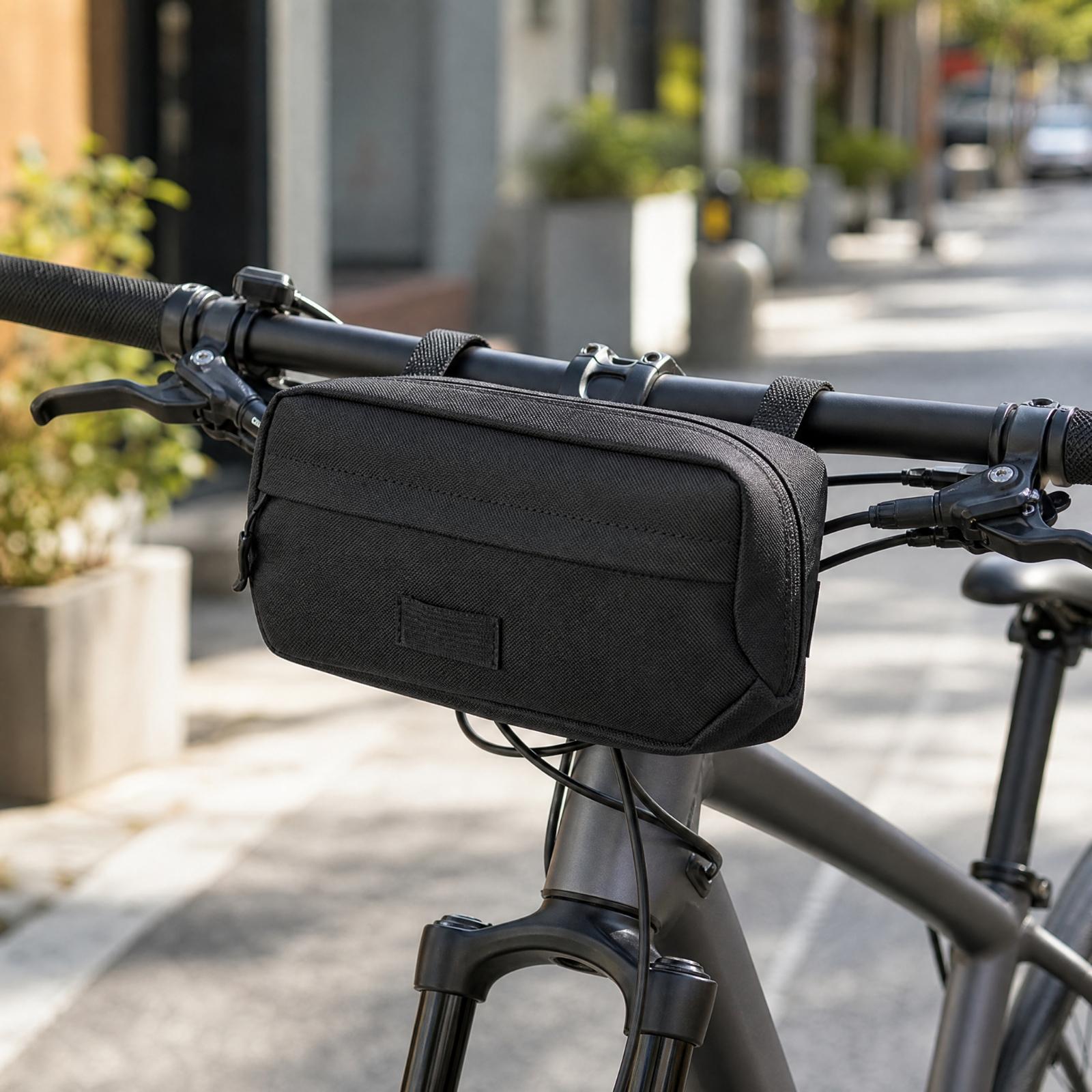 コンパクトな自転車用ハンドルバーバッグ。ブラックのPVC製で - Cycling Commute Essentials のレビューと価格