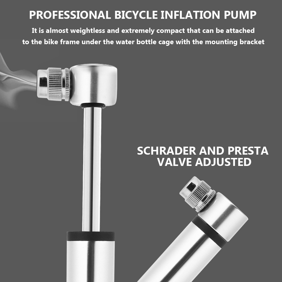 自転車用空気入れとパンク修理キット。小型で、素早く空気を入れ - Bike Pump Frame Mount のレビューと価格