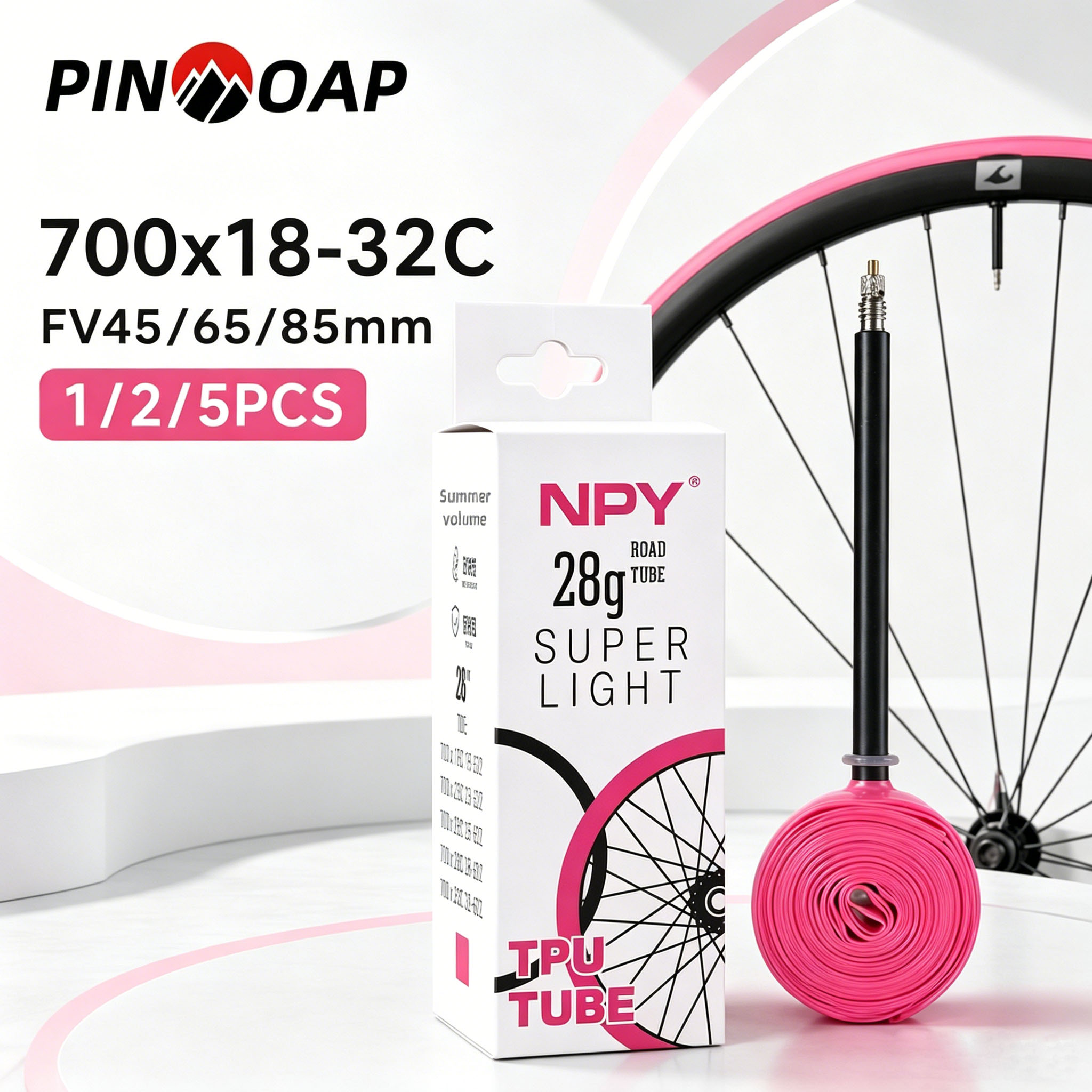 PINMOAP 1/2/5 個ピンクロードバイクインナーチュ - Inner Tube 700C のレビューと価格
