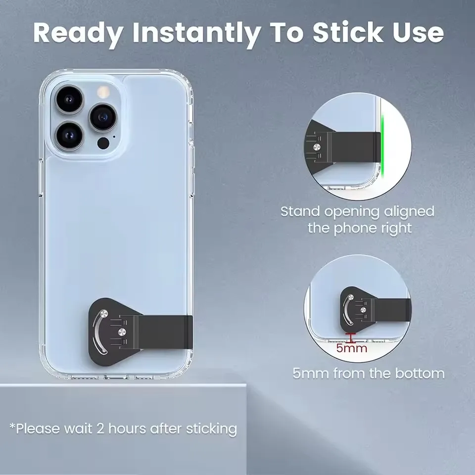 ステンレス製回転式携帯電話サポートキックスタンド、粘着式折り - Kickstand Adjustable のレビューと価格